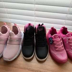 Reebok Kid Sneakers Trio bundle, Pink and Black, size Kids 13, New, no boxes